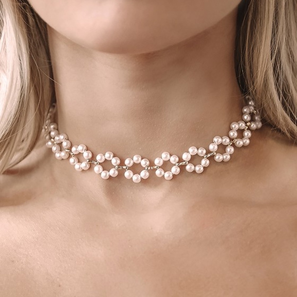 Lulus X Casa Clara Mariposa 14kt Gold Pearl Choker Necklace